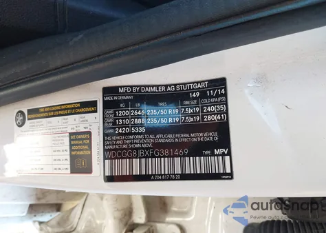 2015 Mercedes-Benz Glk 350 4Matic из США, поврежденный, VIN WDCGG8JBXFG381469